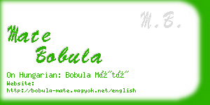 mate bobula business card